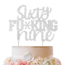 Lingteer Soixante neuf gateaux de gateau en ramine en argent drle - Applaudissements au 69e anniversaire 69 ans Party Party Cakeces Centres de T