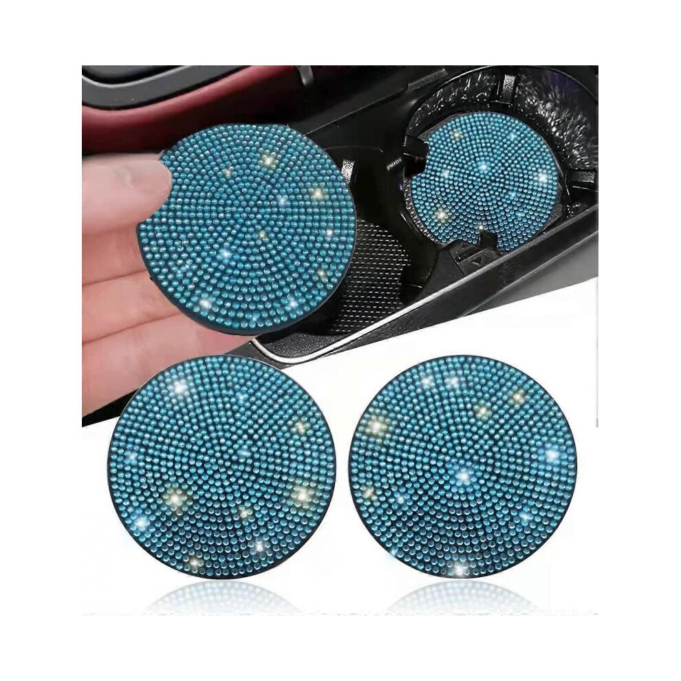 2pcs Bling Car Cup Holder Coaster, 2.75 inch Anti-Slip Shockproof Universal Fashion Vehicle Car Coasters Insert