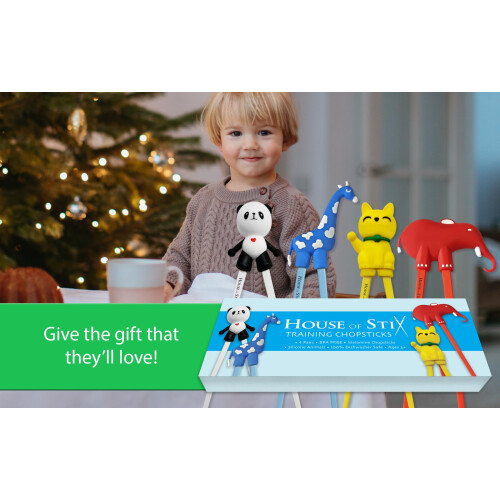 Kinderen eetstokjes voor beginners met herbruikbare hulp (Gemengde 4-Pack) 1