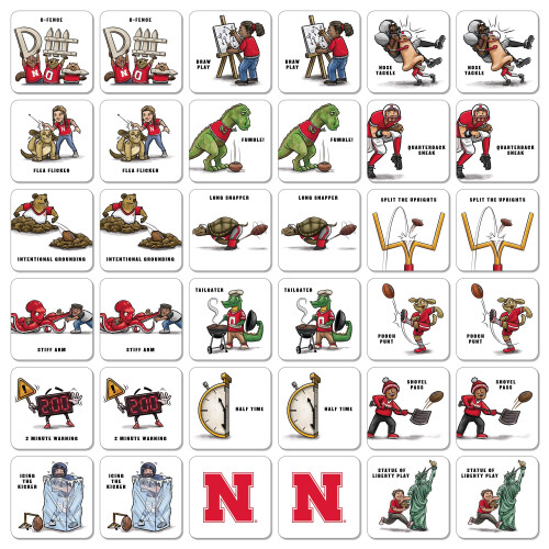 YouTheFan NCAA Nebraska Cornhuskers Licensed Memory Match Game 1