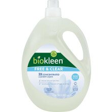 Biokleen Free & Clear Natural Nestemäinen pyykinpesuaine kasvipohjainen hajusteeton ultratiivistetty - 300 täyttöä