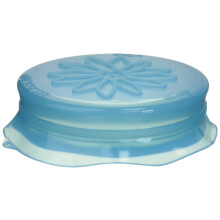 Blossom Mason and Canning Jar Sipping and Drinking Lid Caps Silicone For Wide Mouth Size Mason Jars 4-Inches; Blau; 1 Deckel
