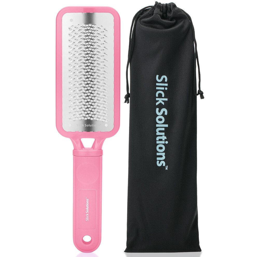 Slick Solutions Pink Slick Foot File Callus Remover - Foot Scraper & Rasp For Dead Skin Heel Scrubber