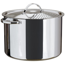 Stainless Steel Pasta Pot with Strainer Lid - 5.5 Quart Large Spaghetti Pot - Twist & Lock for Easy Drain & No Colander Or Strainer Basket Insert Need