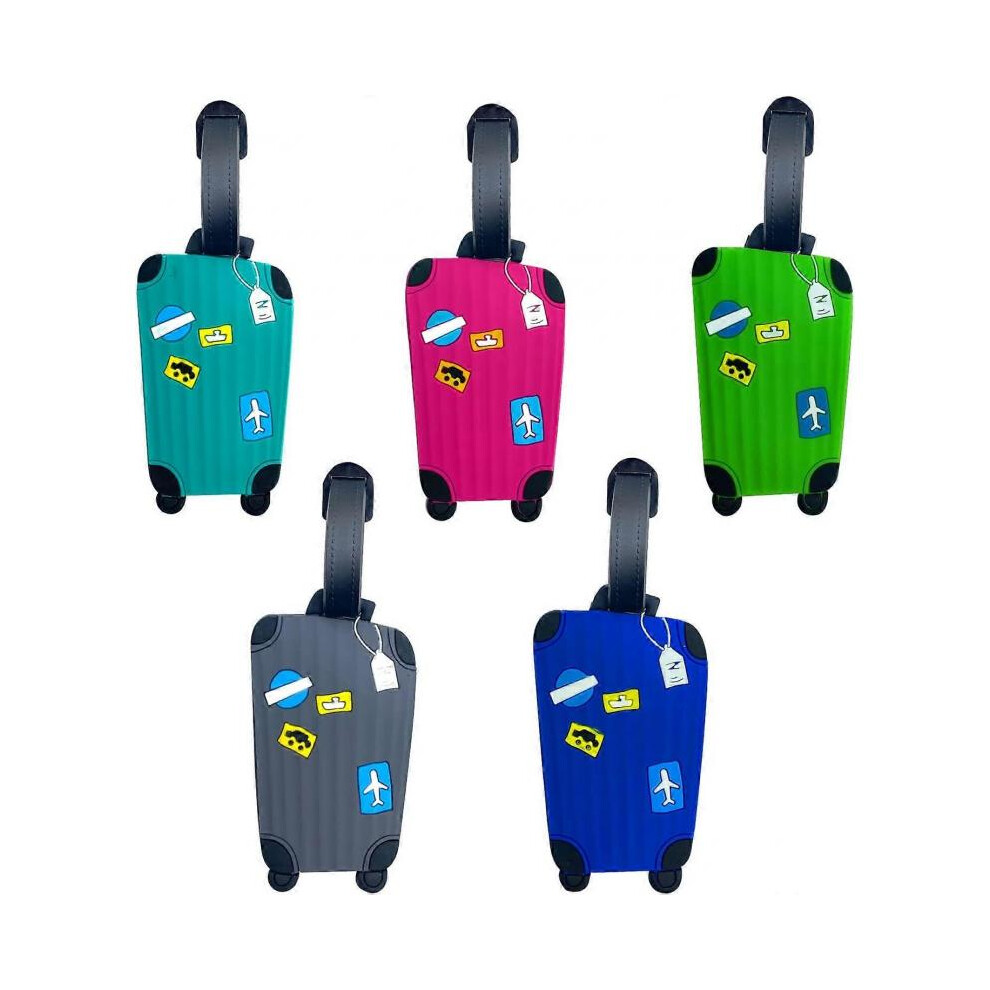 Luggage Tag PVC 5pcs Suitcase Tags Business Travel Tags ID Labels Card Holder Secure Bag Tag
