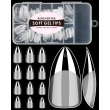 Soft Gel Negle Tips Medium Mandel 120 STK Pre Buff Full Cover Negle Extenison Tips Halvmatte Gel X Negle Tips BORNBYME