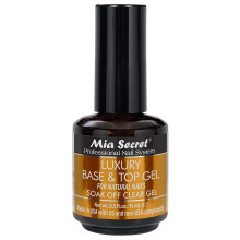 Mia Secret Luxury Base e top coat gel per smalto gel, 15 ml - Smalto gel trasparente - Top coat lucido