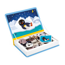 Janod - Magn? Ti'book Polar Animals - Magnetic Education Game 30 Magnets 10 Modeller - Børns legetøj lavet af FSC -pap - Udvikler fine motoriske