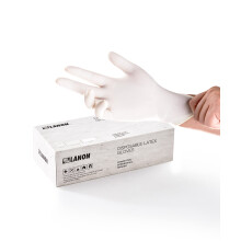 LANON 5 mil Latex Disposable Gloves Food-Contact Grade Powder-Free Fully Textured White Small