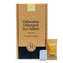 CLEANOMIC Geschirrsp ltabs (32 ko-Tabs) Seifenwaschmittel ohne aggressive Inhaltsstoffe, einzeln verpackt Lemon Fresh