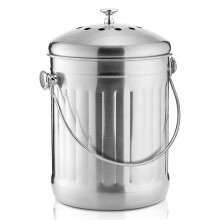 ENLOY Compost Bin for Kitchen Countertop 1.3 Gallon Stainless Steel Indoor Compost Bucket for Kitchen Countertop Odorless Compost Pail for Kitchen F