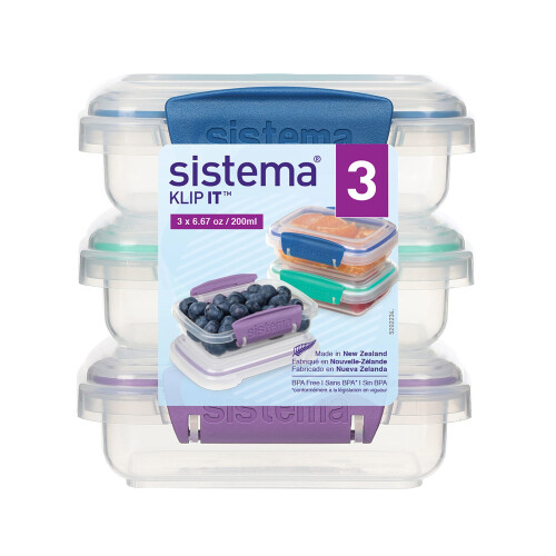 Sistema Sistema klip it matlagring container 200 ml 3-pack (frger kan variera) 1