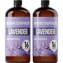 Lab Bulks Eterisk Olja (2-Pack) Lavendel för Diffusorer, Doftljus, Hår, Hem - 16 oz