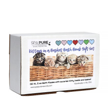 Spa Pure Kittens in Basket: 6 s      e K   tzchen verstecken sich in jeder bunten Badebombe XL, je 5 oz (6 St   ck), 1er-Pack, mehrfarbig