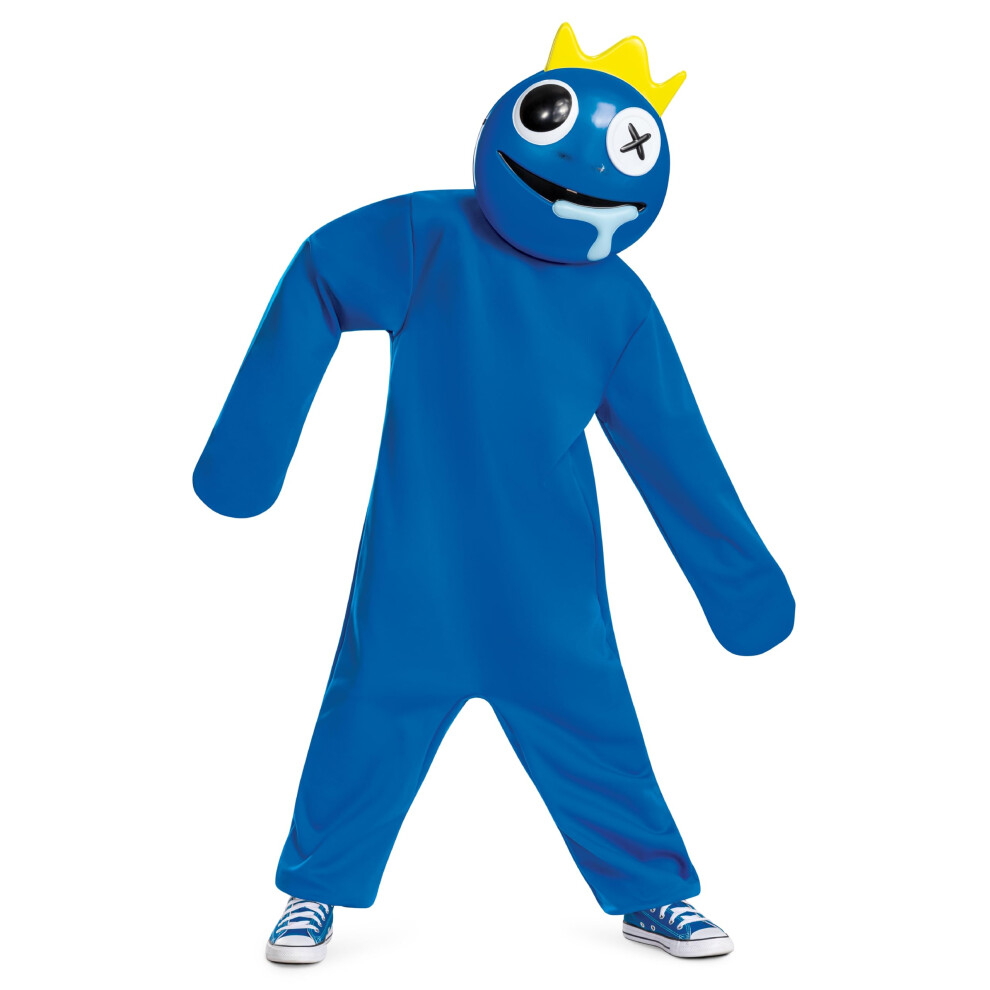 Photos - Fancy Dress Disguise Blue Costume for Kids Official Rainbow Friends Costume with Headpiece Child Size Blue 164379K(7-8)