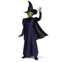 Wicked Elphaba Costume for Girls Deluxe Official Wicked Elphaba Costume Cape and Hat Kids Size (7-8)