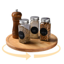 Prosumer's Choice Bamboo Lazy Susan Spinning Organizer Turntable - 10x10-Inch Revolving Condiment and Spice Rack - Multipurpose Rotating Bamboo Wood