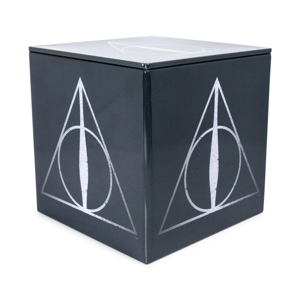 Photos - Other Furniture Harry Potter Deathly Hallows 4-Inch Tin Storage Box Cube Organizer with Lid | Basket Container Cubby Cube Closet Organizer H