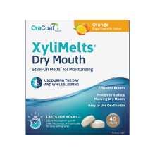 Oracoat XyliMelts för torr mun - Fuktgivande disk, sockerfri med xylitol, 40 stycken, apelsinsmak
