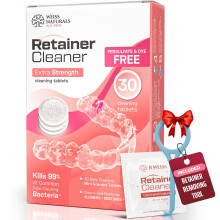 Weiss Naturals Retainer-reinigingstabletten Invisalign-reiniger Verwijder vlekken Geuren en tandplak FSA- en HSA-geschikte Night Guard-reiniger PERSU