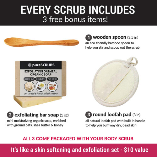 pureSCRUBS Premium Βιολογικό Σετ Scrub Σώματος - Μεγάλο 16oz ΑΝΑΓΕΝΝΗΤΙΚΟ SCRUB 2
