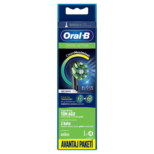 Oral-B Oral-B Cross Action Toothbrush Replacement Head Black 4 Pack