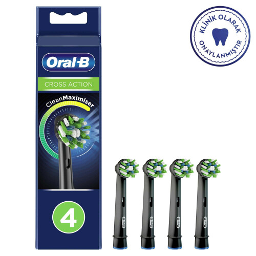Oral-B Oral-B Cross Action Toothbrush Replacement Head Black 4 Pack 1