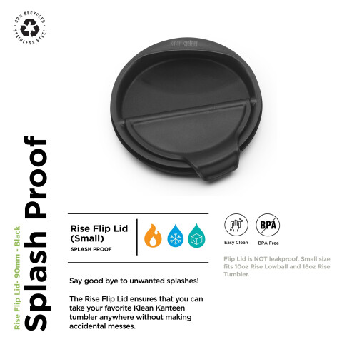 Klean Kanteen Klean Kanteen Rise Flip Lid - 90mm - Sort - Tilbage til skolehydrering 1