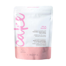 Cake Beauty Milk Made Vegan Body Sugar Scrub - Manteiga de karit Leite de aveia cristalizado e extrato de raiz de marshmallow - Esfoliante suave