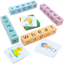 Humerry Wort-Rechtschreibspiel, passendes Buchstabenspiel fr Kinder, rasantes Wortrennen-Wrfelspiel, 54 Lernkarten, Alphabetblcke, Lernspielzeug a