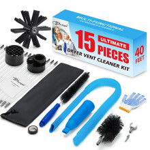 BLuesea Dryer Vent Cleaner Kit 15-delige ultieme drogerreinigingsset inclusief 12 meter droger vent borstel upgrade geruisloze droger pluisjesvacu?op