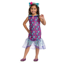 Mercat Costume Official Gabby's Dollhouse Classic Headpiece and Costume for Kids Size (2T)