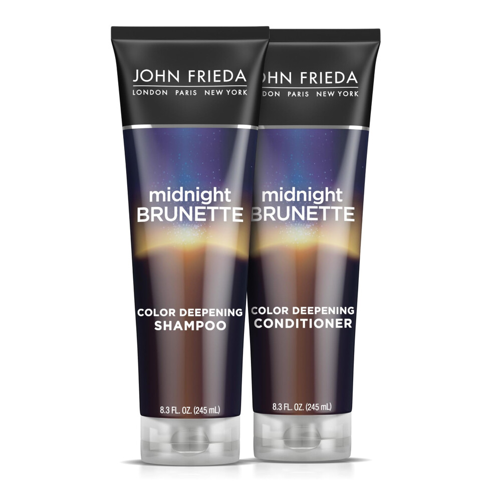 John Frieda Brilliant Brunette Visibly Deeper Bundle: Color Deepening Shampoo & Conditioner  8.3 Ounce Each