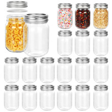 12 oz glas mason burk 20 pack 360 ml konservering burkar med vanliga munlock glas burkar frvaringsbehllare fr vernattning havre sylt gel hon