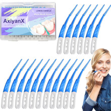 AxiyanX 84 STKS Draagbare Tandzijde Picks Zachte Silica tandenstokers flossers voor Volwassenen Tanden Reinigingsgereedschap Interdentale Borstels Tu