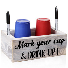 Porte-tasse a double jetable avec machine a sous en bois Marquez votre tasse et buvez 2 ctes conceptions de boissons distributeurs pour fetes du