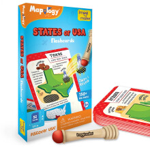 Carte Flash Imagimake Mapology USA | Impara gli Stati Uniti con bandiere e forme degli stati | Et    8-12 | Puzzle in schiuma con curiosit    e gioca
