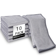 PIPUHA 10-pack roestvrijstalen scrubber Krasbestendig, robuust vaatwasdoekje Herbruikbare metalen vezelscrubber voor keuken Vaatwasmachinebestendig M