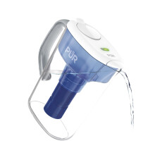PUR PLUS 7-Cup Water Filter Pitcher with 1 Lead-Reducing PUR Plus Filter Dishwasher Safe Powerful Filtration Filter Change Indicator Light White