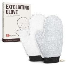 ZOMCHI Confezione da 2 guanti esfolianti profondi con doppia consistenza per massaggio esfoliante corpo per spa domestica, guanto esfoliante per