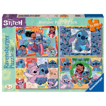 Ravensburger Disney Stitch Bumper Pack 4x100 stukjes puzzel voor kinderen - elk stuk is uniek en past perfect in elkaar