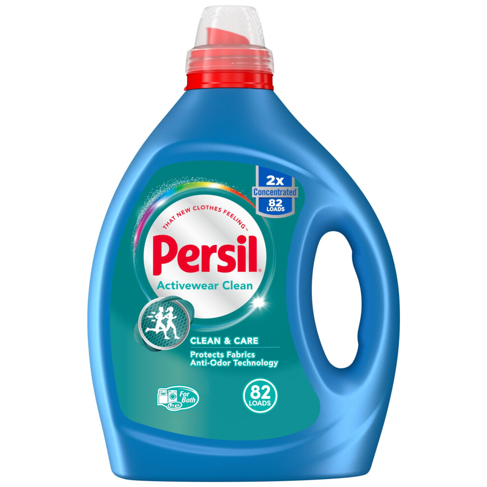 Persil Activewear Clean  Liquid Laundry Detergent  High Efficiency (HE)  Deep Stain Removal  2X Concentrated  82.5 fl oz  82 Loads  (Packaging May Var