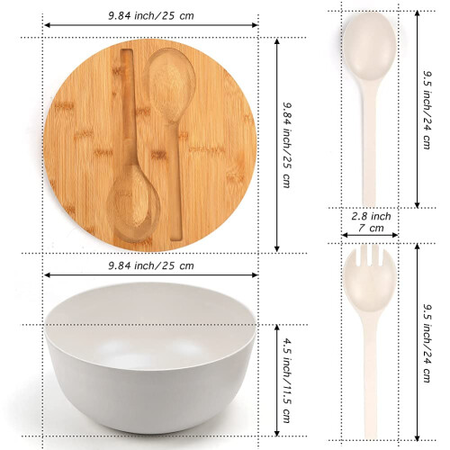 Hausfelder saladekommen set, groot, met deksel, schalen 0,7-6 l, in antraciet-zwart, grote kommen van kunststof, BPA-vrij
