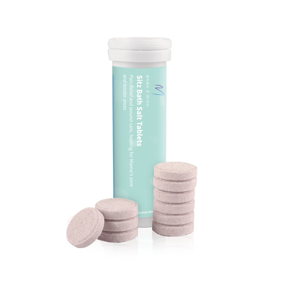 Mama & Wish Sitz Bath Salt Tablets For Postpartum Care | Postpartum Essentials Pack Of 10 Sitz Bath For Postpartum Care | Postpartum And Hemorrhoids Recovery | Na