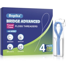 Bopika Floss Threaders Tandzijde voor beugels, bruggen en implantaten, 280 stuks (4 stuks)