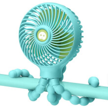 Pram Fan Stroller Fan Desk USB Fan Rechargeable Portable Fan, Battery Operated & 360 Rotation Adjustable Personal Fan (blue)