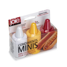 Joie Condiment Mini Squeeze Bottles with Nozzle Caps  Non-Stick Silicone  Set of 3