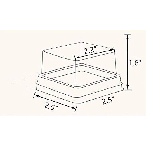 50 Pacote Caixa Plástica Mini para Bolos com Fundo Dourado - Caixa para Muffins e Doces 1