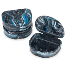 Practicon Marble Retainer Cases Orthodontische Aligner Case Mondbeschermerhouder (3-pack) (zwart en blauw)
