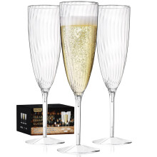 Calici da champagne in plastica Walee Koky, 36 pezzi, bicchieri da vino trasparenti usa e getta, bicchieri da cocktail in plastica riutilizzabili